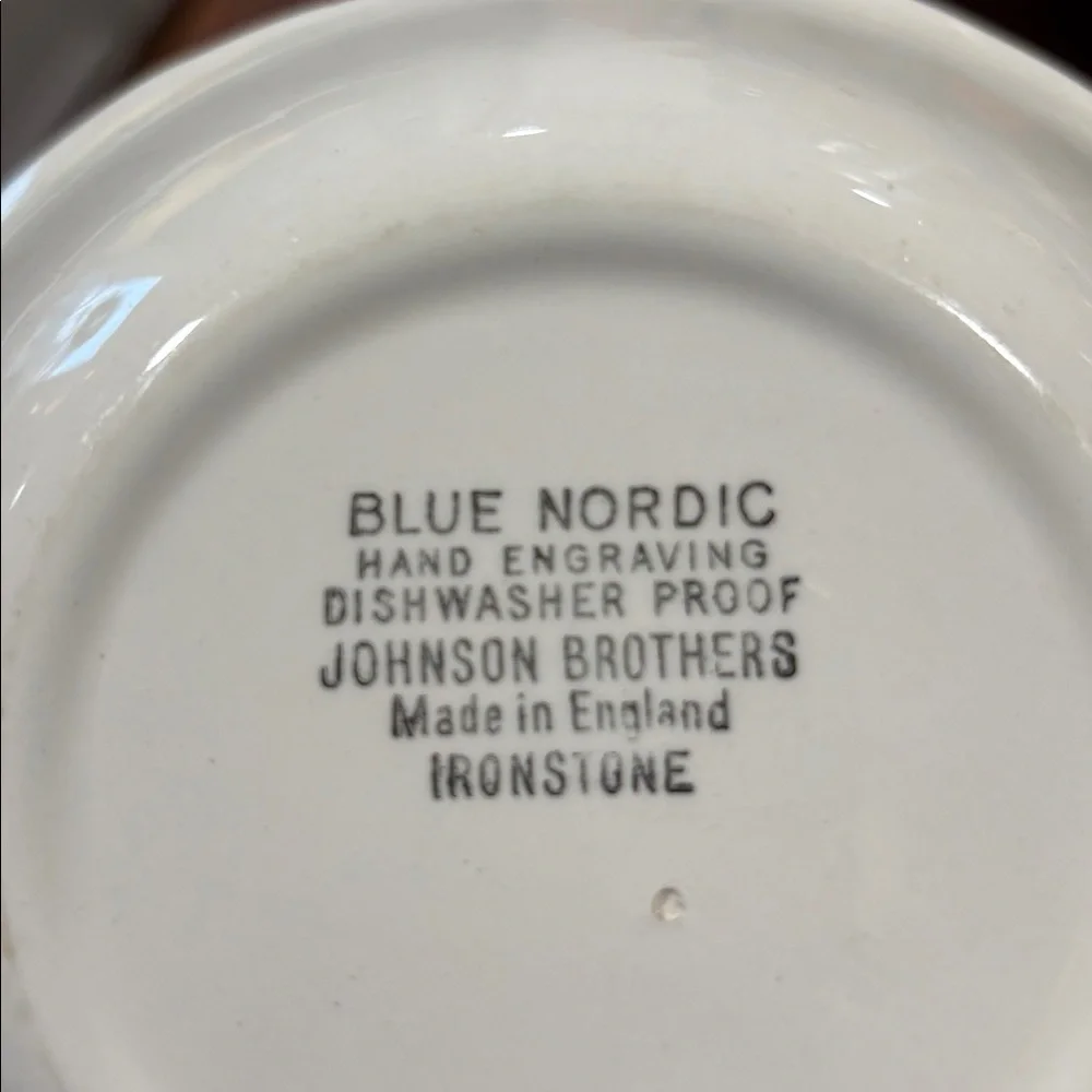 Set of 2 Vintage Blue Nordic Blue Onion Johnson Brothers Soup Bowls